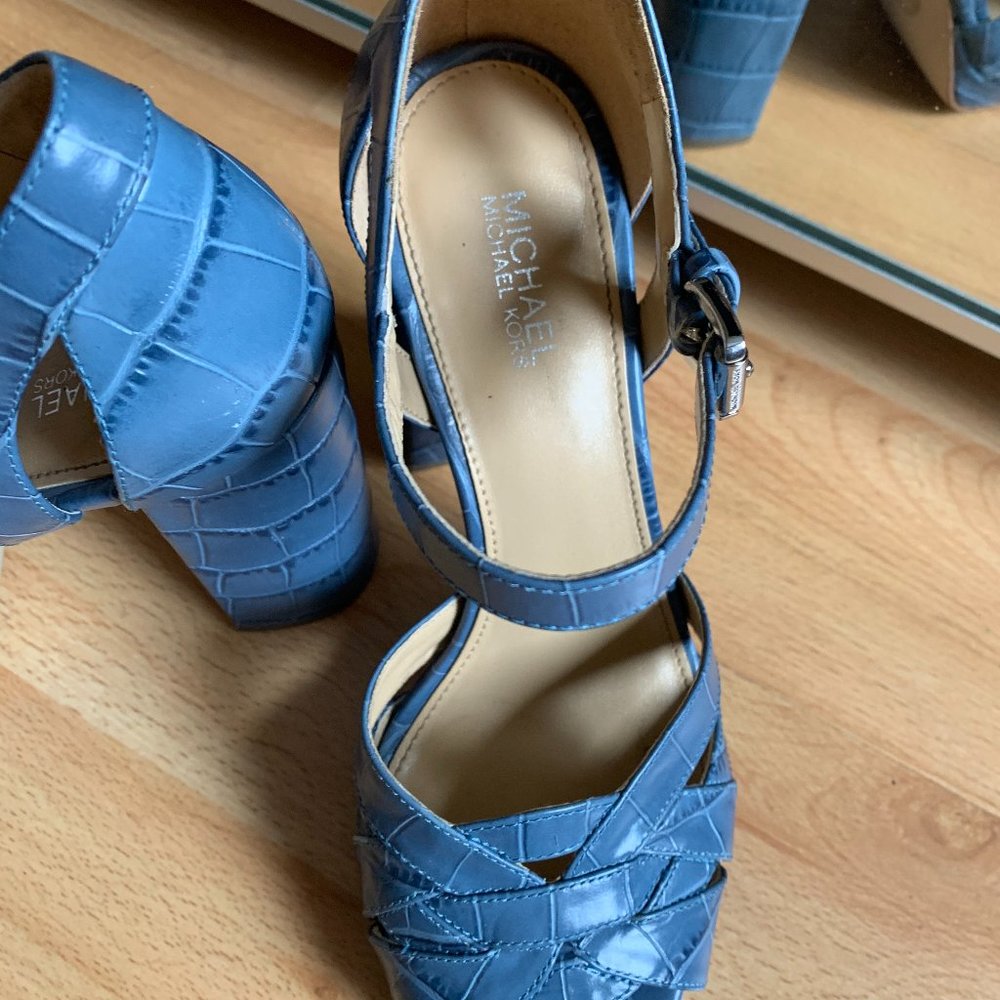 Michael Kors baby blue sandals, size 6.5